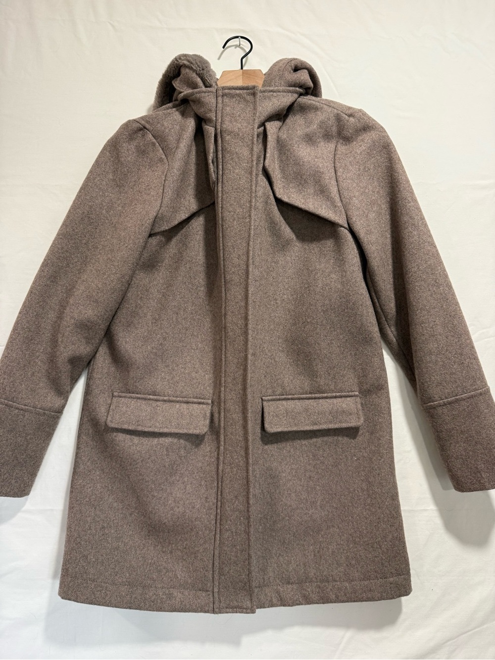 A New Day Wool Blend Hooded Coat Women’s XS Taupe Brown NWOT